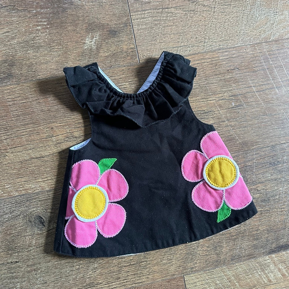 Mud Pie Other - Baby Mud Pie Black Pink Floral Tank Top 0-6 Months